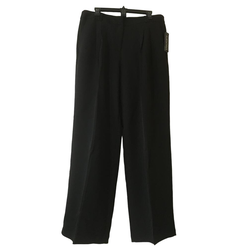 NWT Flirtations Size 15 Young Contemporary Black Slacks Front Slip Pockets